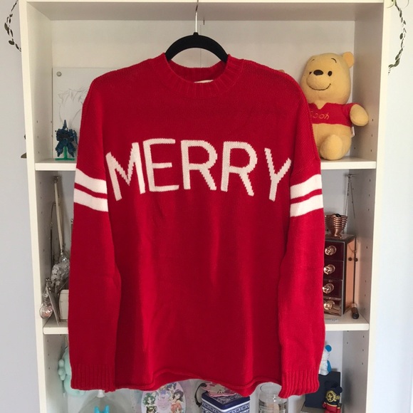 SHOW ME YOUR MUMU Varsity MERRY Sweater - Picture 3 of 12